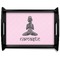 Lotus Pose Black Wooden Tray - Large (Personalized)