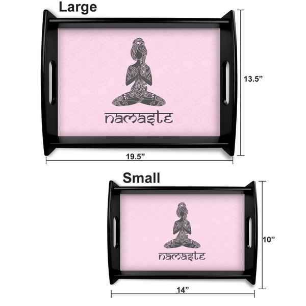 Lotus Pose Serving Tray Black Sizes