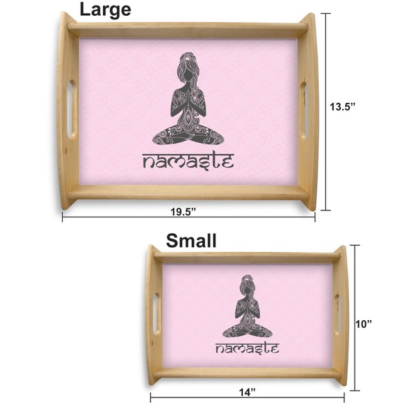 Lotus Pose Serving Tray Wood Sizes