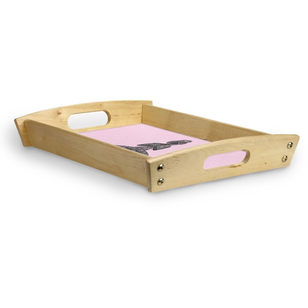 Lotus Pose Serving Tray Wood Small - Corner