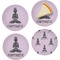 Lotus Pose Set of 4 Glass Appetizer / Dessert Plate 8" (Personalized)