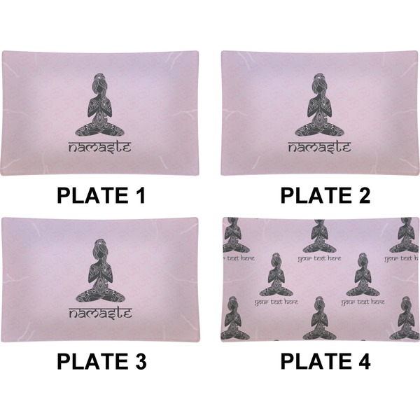 Lotus Pose Set of Rectangular Dinner Plates (Approval)