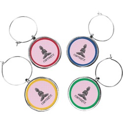 Lotus Pose Wine Charms (Set of 4) (Personalized)