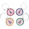 Lotus Pose Wine Charms (Set of 4) (Personalized)