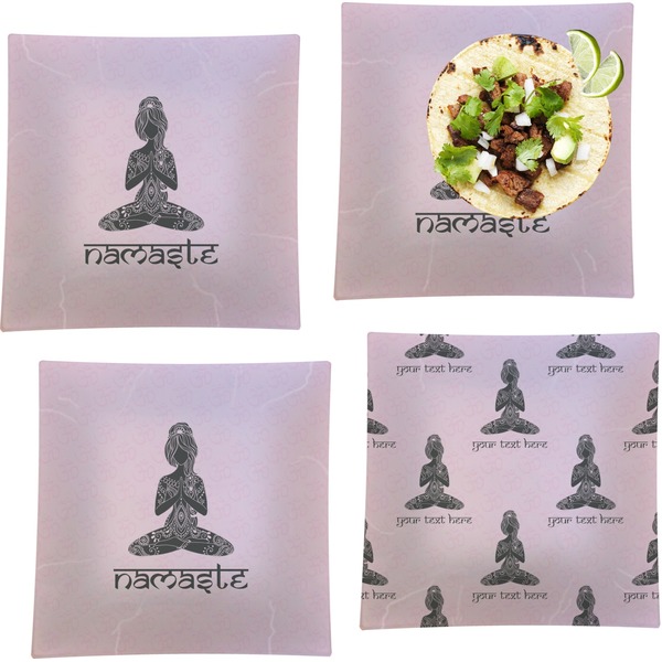 Lotus Pose Set of Square Dinner Plates