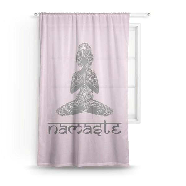 Custom Lotus Pose Sheer Curtain - 50"x84" (Personalized)