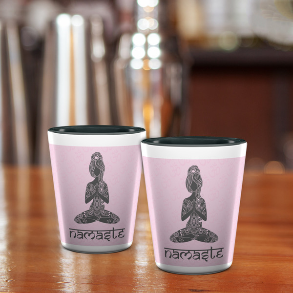 Lotus Pose Shot Glass - Two Tone - LIFESTYLE