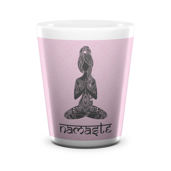 Lotus Pose Shot Glass - White - FRONT
