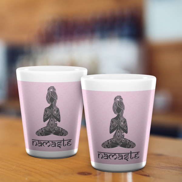 Lotus Pose Shot Glass - White - LIFESTYLE