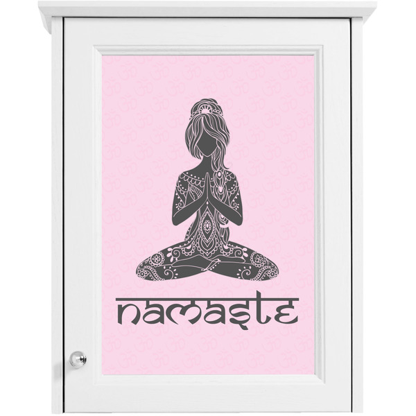 Lotus Pose Single White Cabinet Decal