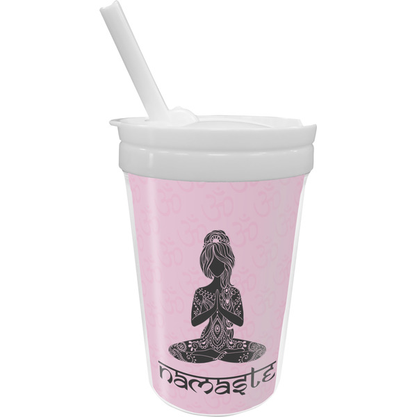 Custom Lotus Pose Sippy Cup with Straw (Personalized)