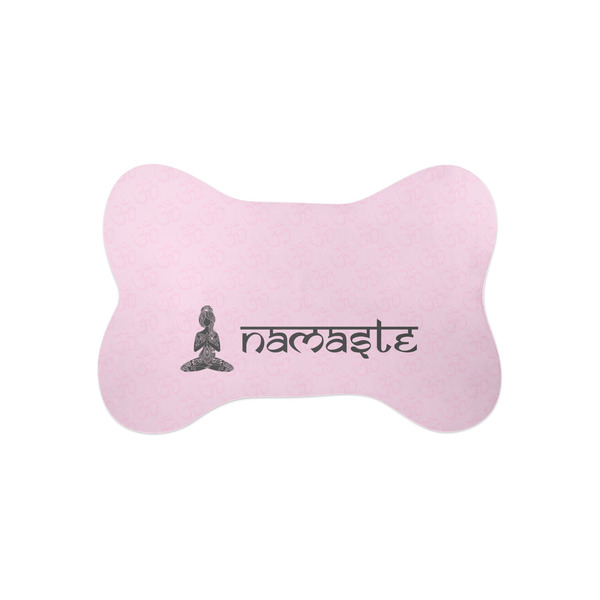 Custom Lotus Pose Bone Shaped Dog Food Mat (Small)