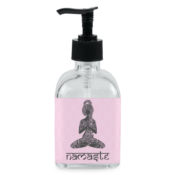 Custom Lotus Pose Glass Soap & Lotion Bottle - Single Bottle