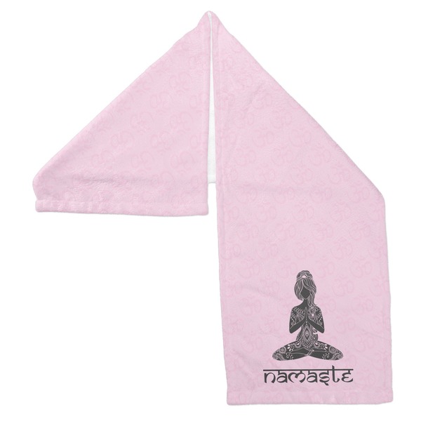 Lotus Pose Sports Towel Folded - Both Sides Showing