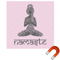 Lotus Pose Square Car Magnet - 6" (Personalized)