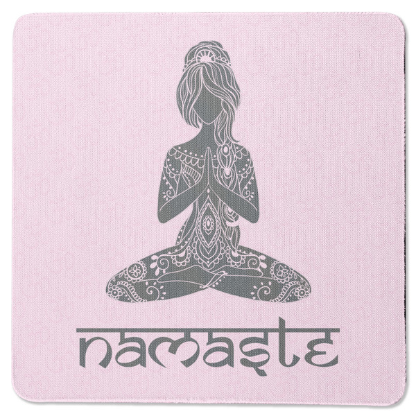 Lotus Pose Square Coaster Rubber Back - Single