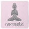 Lotus Pose Square Rubber Backed Coaster (Personalized)