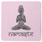 Lotus Pose Square Rubber Backed Coaster (Personalized)