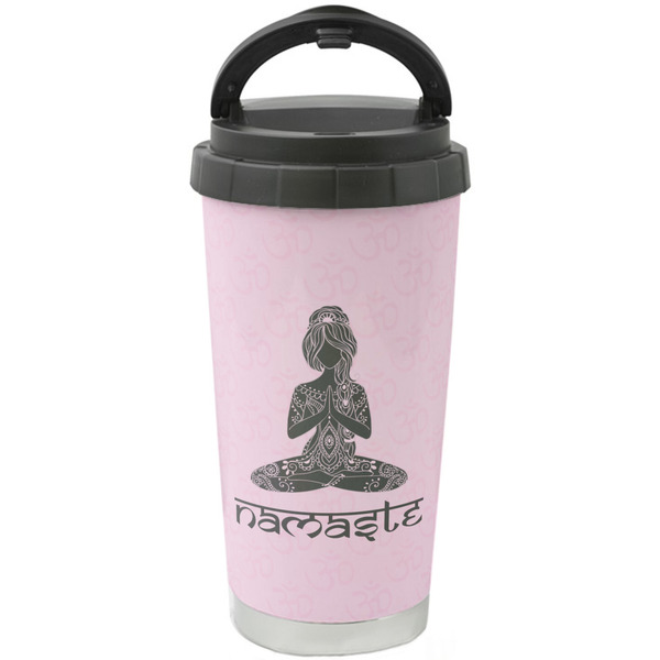 Custom Lotus Pose Stainless Steel Coffee Tumbler (Personalized)
