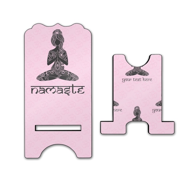 Lotus Pose Stylized Phone Stand - Front & Back - Large