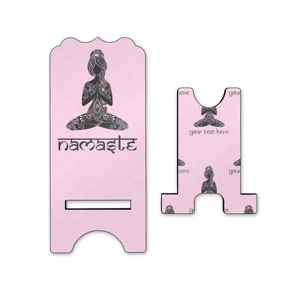 Lotus Pose Stylized Phone Stand - Front & Back - Small