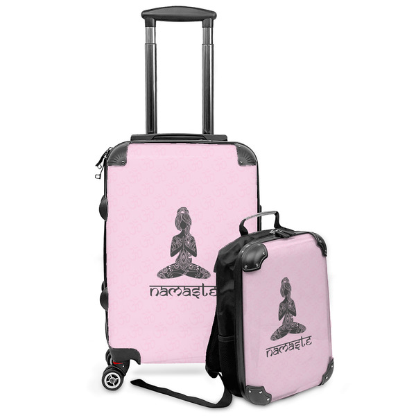 Custom Lotus Pose Kids 2-Piece Luggage Set - Suitcase & Backpack