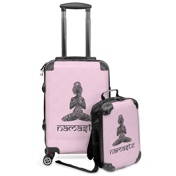 Custom Lotus Pose Kids 2-Piece Luggage Set - Suitcase & Backpack