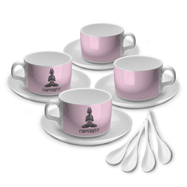 Custom Lotus Pose Tea Cup - Set of 4 (Personalized)