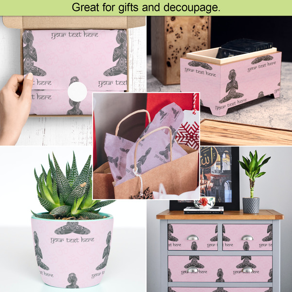 Lotus Pose Tissue Paper - In Use Collage