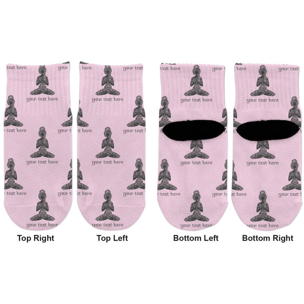 Lotus Pose Toddler Ankle Socks - Double Pair - Front and Back - Apvl