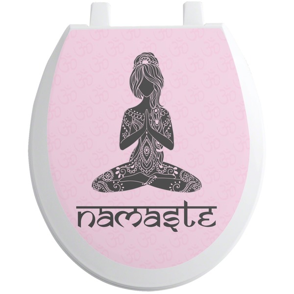 Custom Lotus Pose Toilet Seat Decal (Personalized)