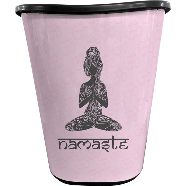 Lotus Pose Trash Can Black
