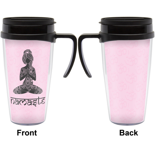 Lotus Pose Travel Mug with Black Handle - Approval