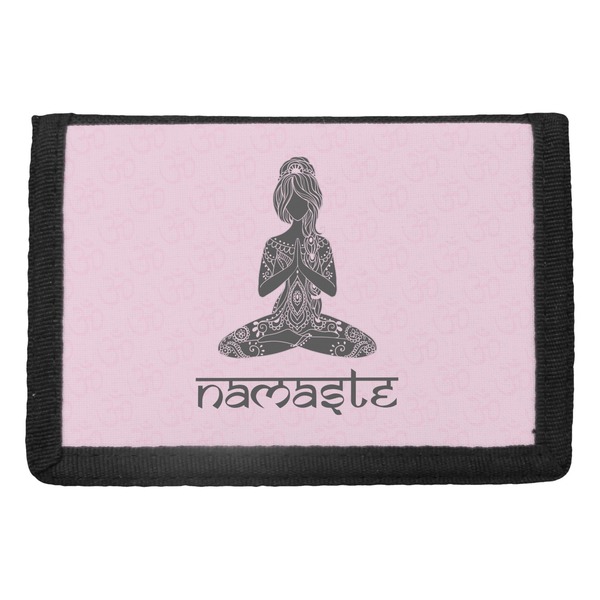 Custom Lotus Pose Trifold Wallet (Personalized)