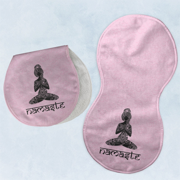 Custom Lotus Pose Burp Pads - Velour - Set of 2