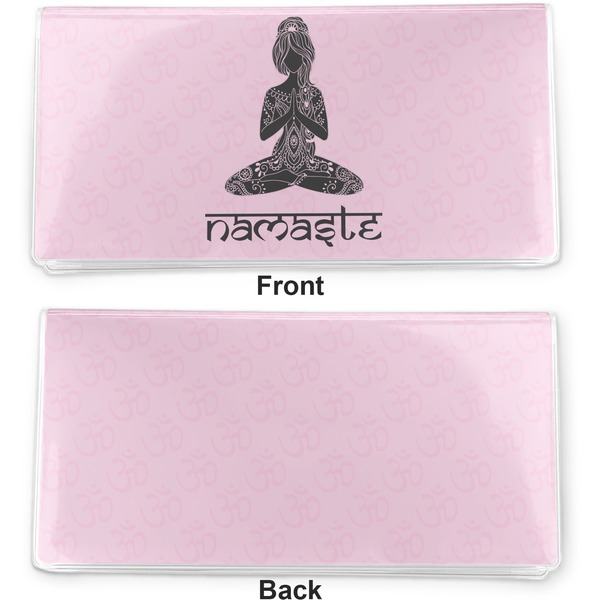 Lotus Pose Vinyl Check Book Cover - Front and Back