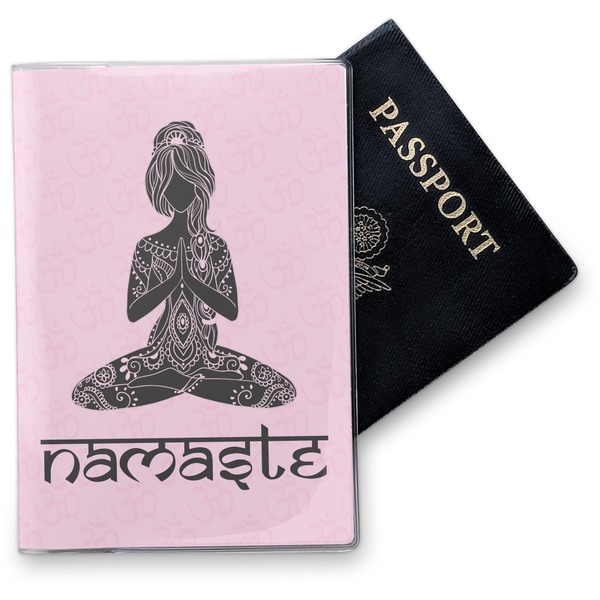 Custom Lotus Pose Vinyl Passport Holder (Personalized)