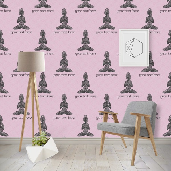 Custom Lotus Pose Wallpaper & Surface Covering (Peel & Stick - Repositionable)