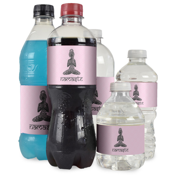Lotus Pose Water Bottle Label - Multiple Bottle Sizes