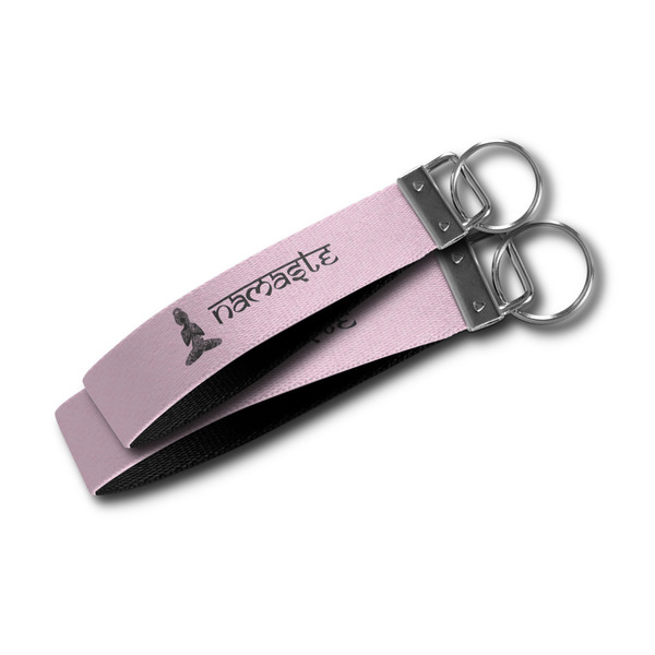 Lotus Pose Webbing Keychain FOBs - Size Comparison