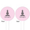 Lotus Pose White Plastic 4" Food Pick - Round - Double Sided - Front & Back