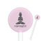 Lotus Pose 5.5" Round Plastic Stir Sticks - White - Single Sided