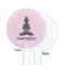 Lotus Pose White Plastic 5.5" Stir Stick - Single Sided - Round - Front & Back