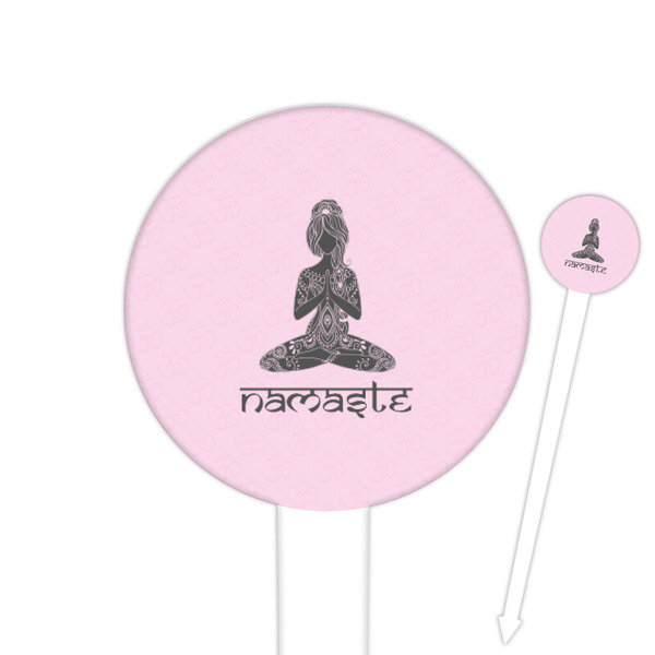 Custom Lotus Pose Round Plastic Food Picks