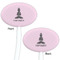 Lotus Pose White Plastic 7" Stir Stick - Double Sided - Oval - Front & Back