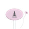 Lotus Pose 7" Oval Plastic Stir Sticks - White - Single Sided
