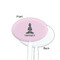 Lotus Pose White Plastic 7" Stir Stick - Single Sided - Oval - Front & Back