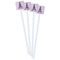 Lotus Pose White Plastic Stir Stick - Double Sided - Square - Front
