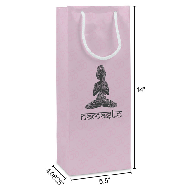 Lotus Pose Wine Gift Bag - Dimensions