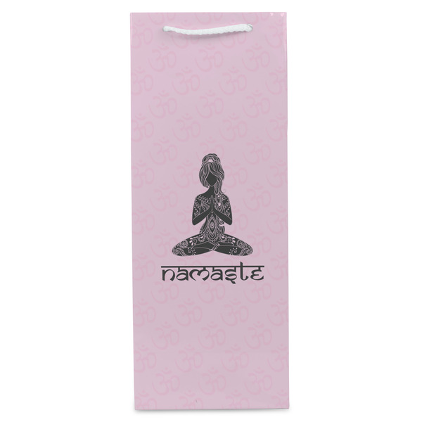 Lotus Pose Wine Gift Bag - Gloss - Front